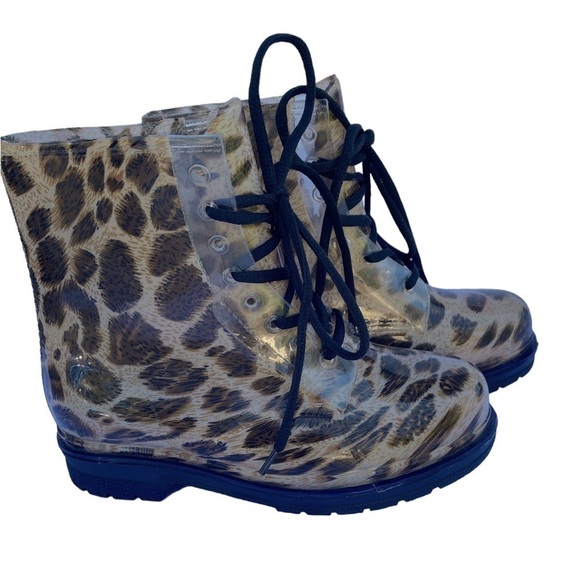 Chemistry Leopard Kelly Martin RainBoots Tan Women 7 - Picture 4 of 15